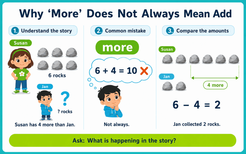 Math word example and why more isn't always adding.